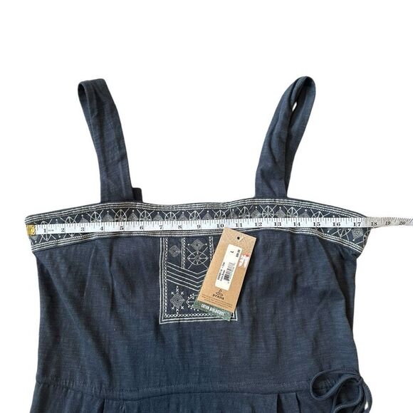 Prana Tribal Embroidered 100% Cotton Indie Sundress Coal NWT Size Large - Picture 6 of 12